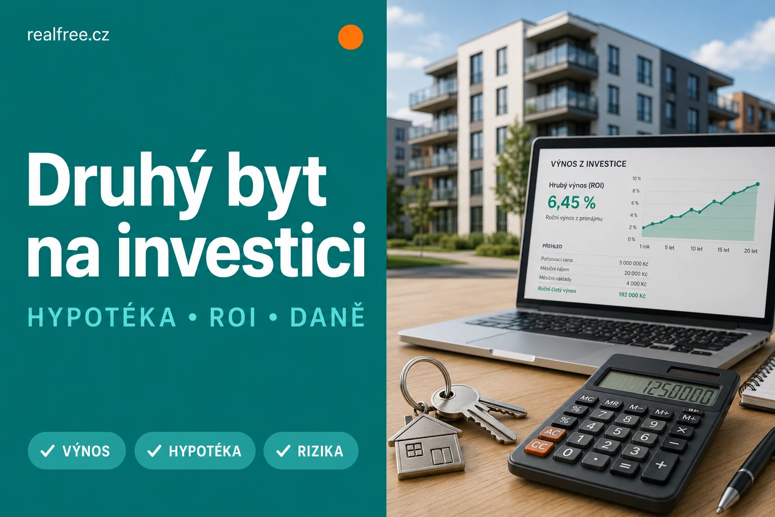 Druhý byt na investici 2026: ROI, hypotéka a daně