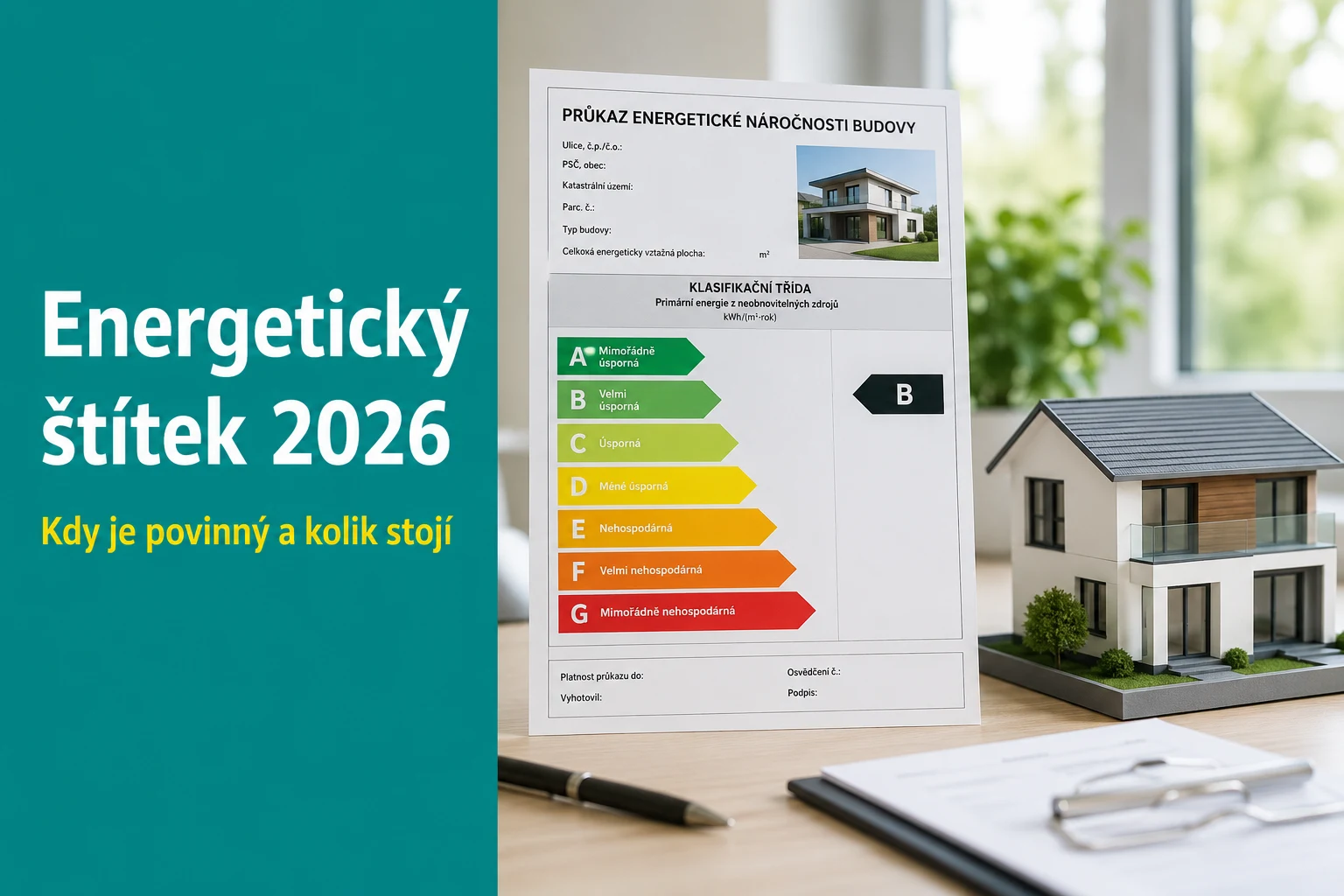 Energetický štítek (PENB) 2026: kdy je povinný, kolik stojí a co se mění
