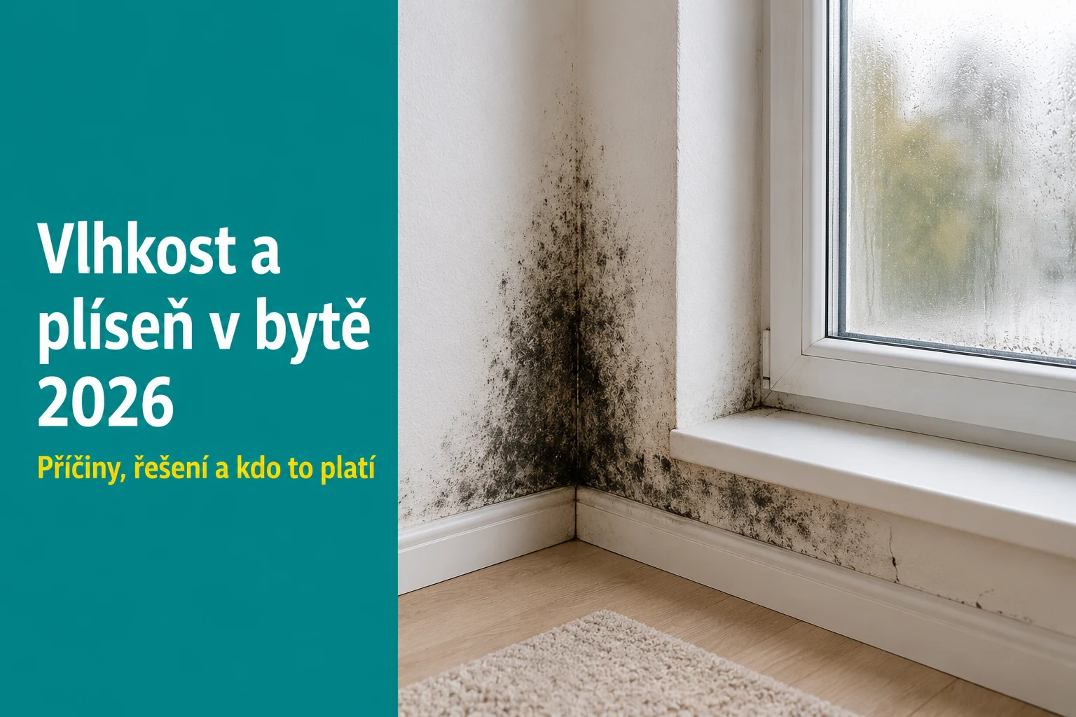 Vlhkost a plíseň v bytě 2026: příčiny, jak se zbavit, prevence a kdo to platí v nájmu