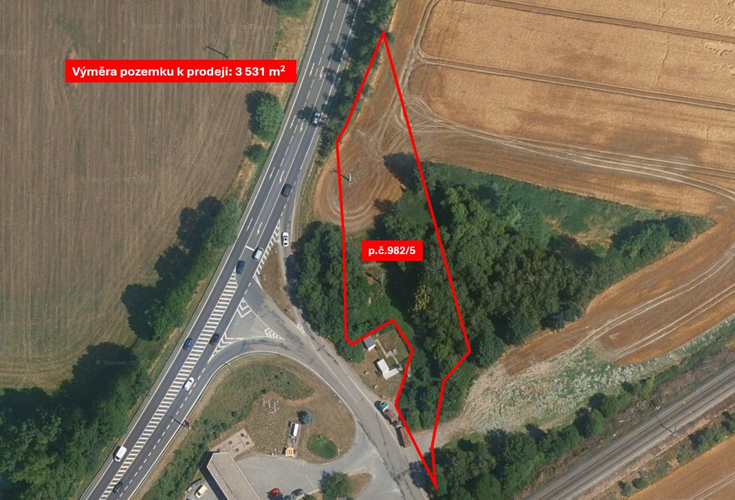 Pozemek Bystřice u Benešova - 3 531 m2 — foto 4