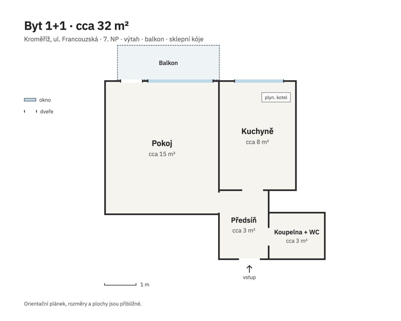 Byt 1+1 32m² určen k rekonstrukci, Kroměříž Francouzská — foto 13