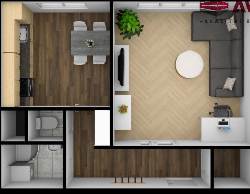 Pronájem bytu 1+1, 38 m2 Hor. Benešov — foto 2