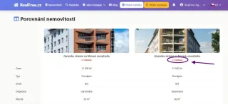 Nová funkce: Porovnání nemovitostí vedle sebe