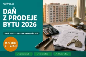 Daň z prodeje nemovitosti 2026: kdy nezaplatíte ani korunu, výpočet, daňové přiznání
