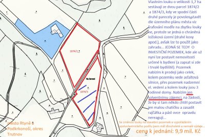 Prodám pozemek 17 000 m2