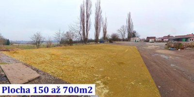 Nájem 150 až 700 m2 pozemku, parkování, sklady - u RUDNÉ