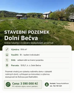Stavební pozemek na prodej - Dolní Bečva